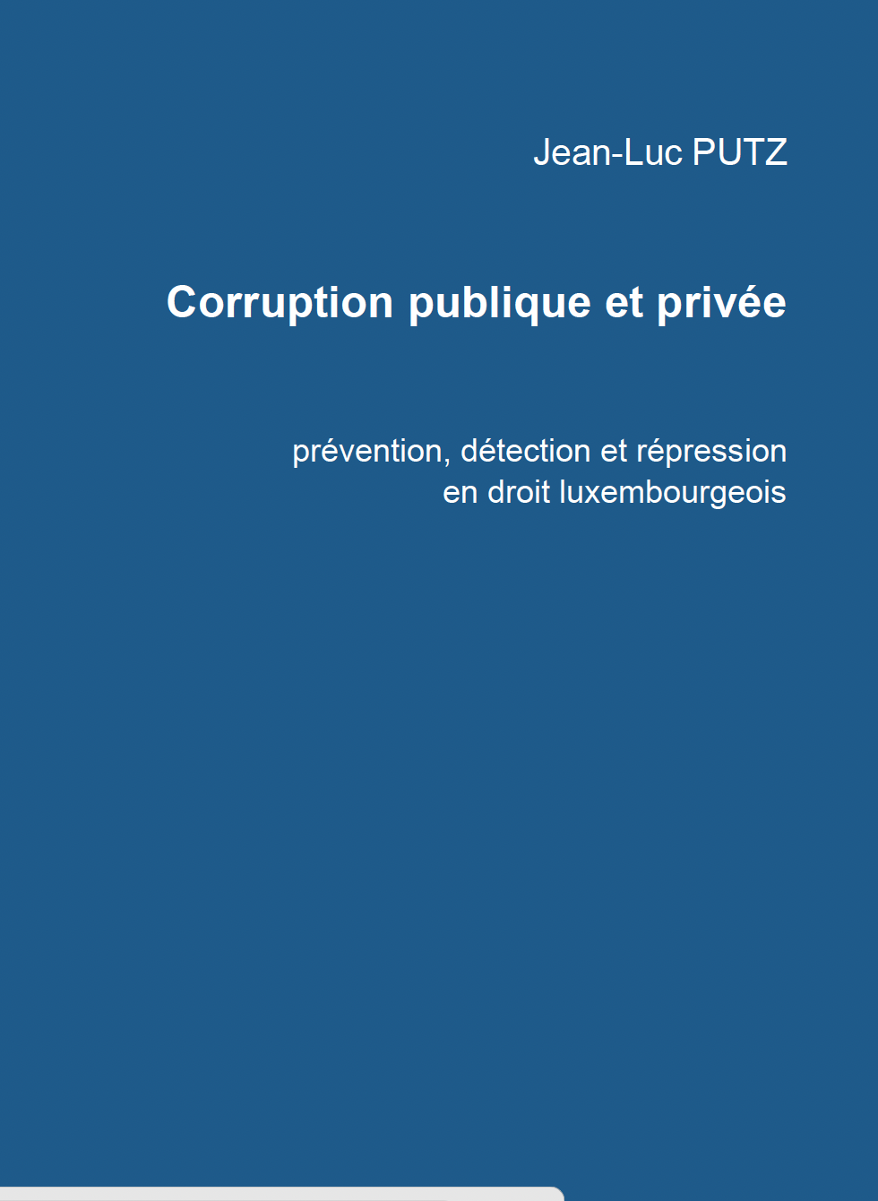 Couverture – Corruption publique et privée